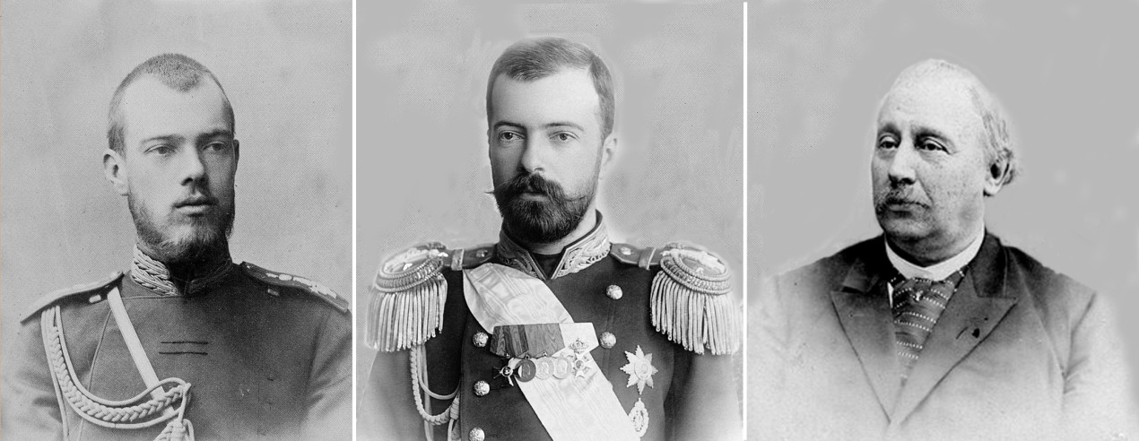 Слева направо: Великие князья Сергей Михайлович и Александр Михайлович и Густав Радде. Фото: https://ru.wikipedia.org