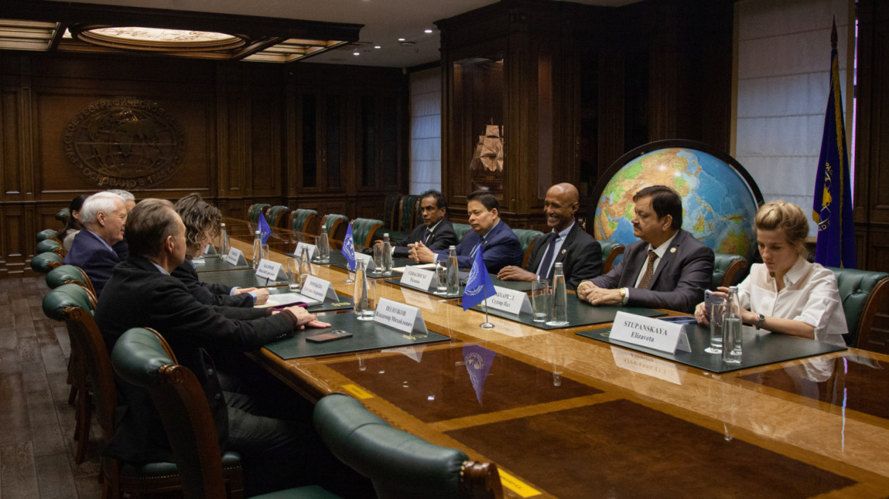 Participants of the meeting at the Headquarters of the RGS in Moscow. Photo: Anna Yurgenson / RGS press service