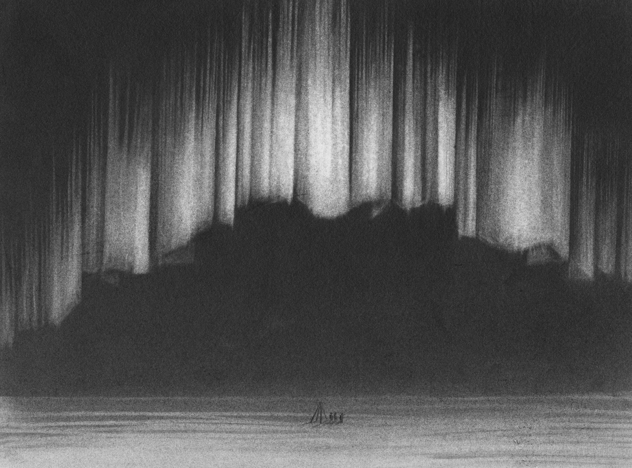 Карандашные рисунки Юргенса, изображающие полярное сияние, широкая публика впервые увидела в 2011 г. на выставке 
