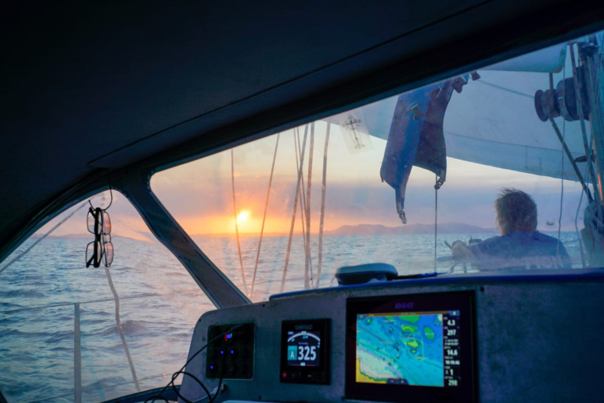 In the cabin of the sailboat. Photos of the expedition participants