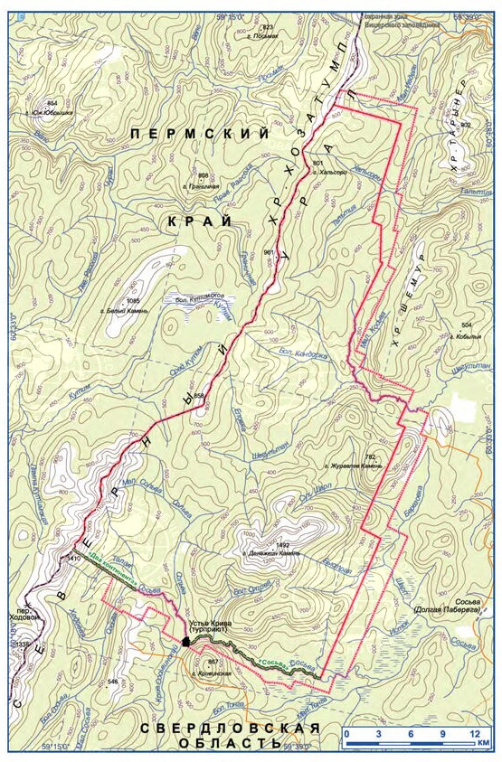 Карта границ заповедника
