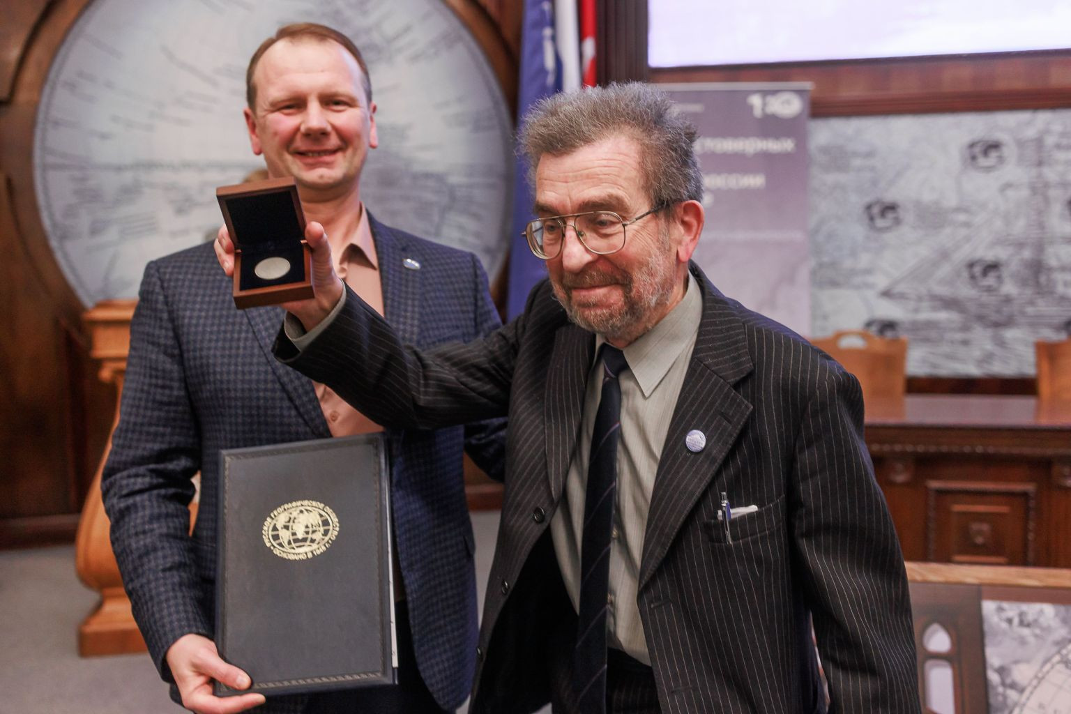 Awarding of Aleksandr Semenov-Tyan-Shansky. Photo: Olga Semenova / press service of the RGS Headquarters in St. Petersburg