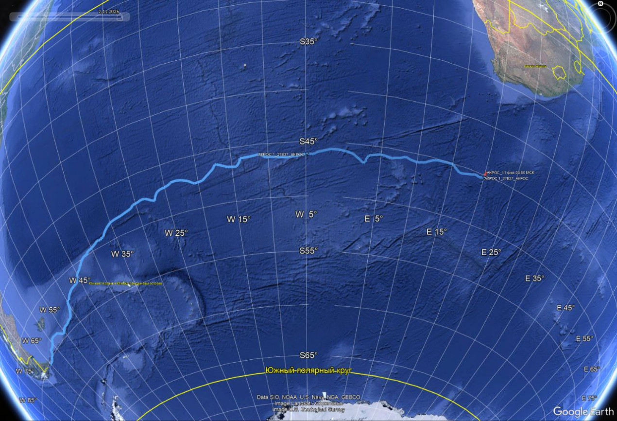 The map of Fedor Konyukhov's route thus far. Photo: expedition headquarters