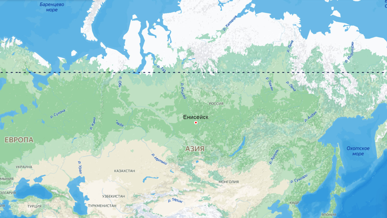 Енисейск на карте