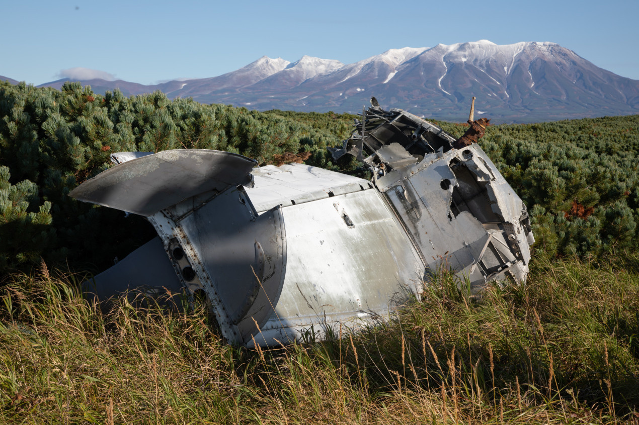 The B-24 “Liberator” aircraft made an emergency landing in the Vestnik Bay in 1944. Photo: Vera Kostamo