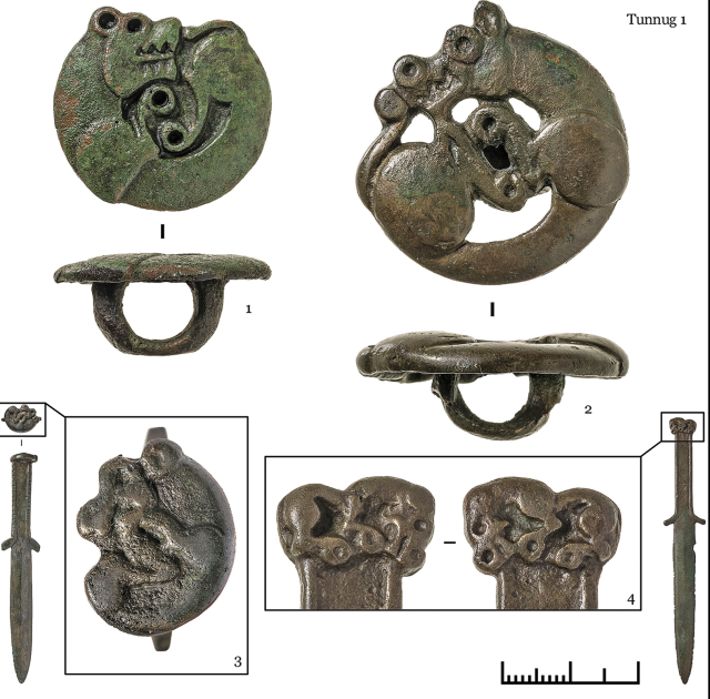Бронзовые изделия с изображением животных из семейства кошачьих. Изображение: Antiquity Publications Ltd.