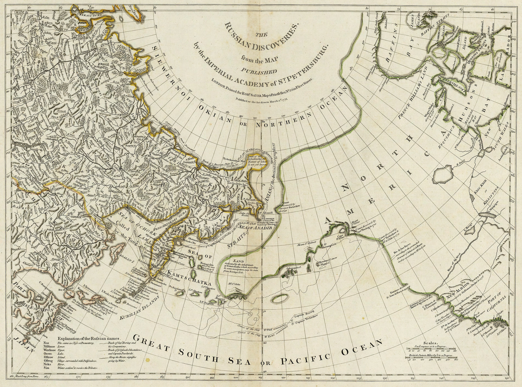 Карта русских географических открытий XVIII века. Фото: wikipedia.org