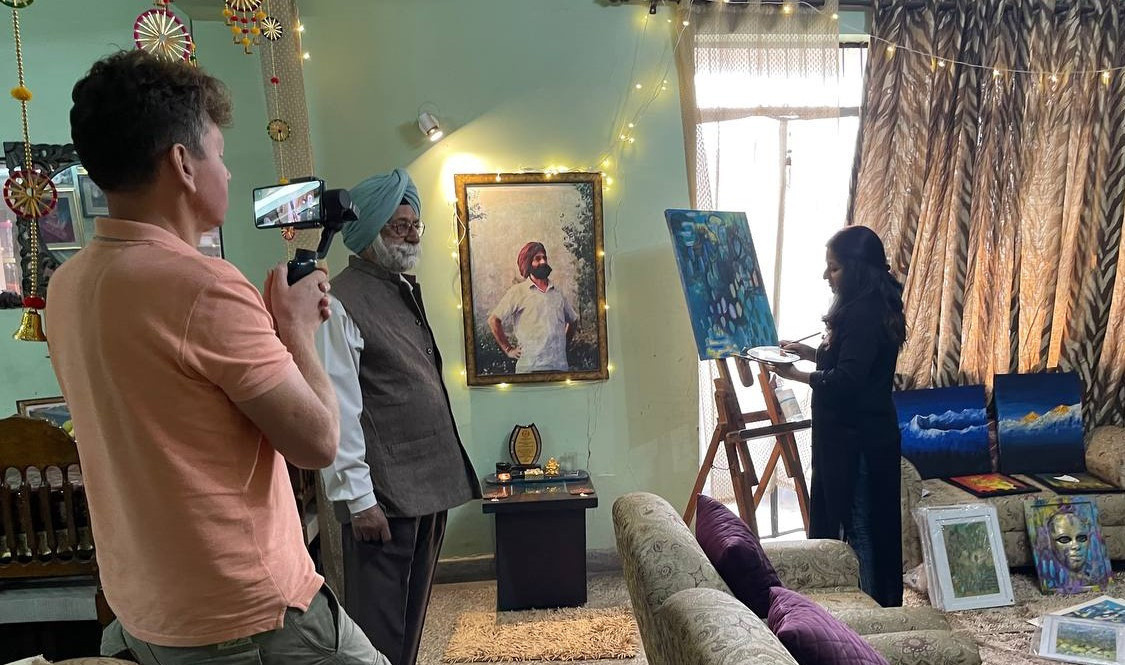 Vladimir Shuvannikov on set in India. Photo: Krasnodar Branch of the RGS
