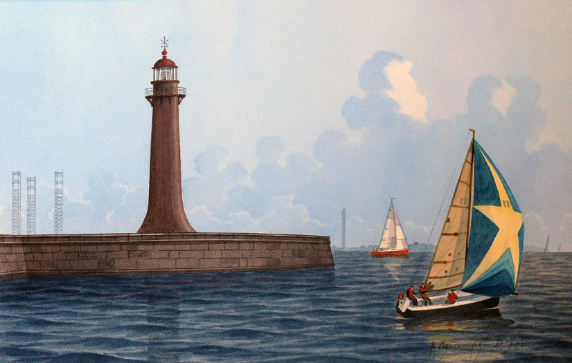 Картина «Маяк Кронштадтский — Передний» В. И. Овчинникова