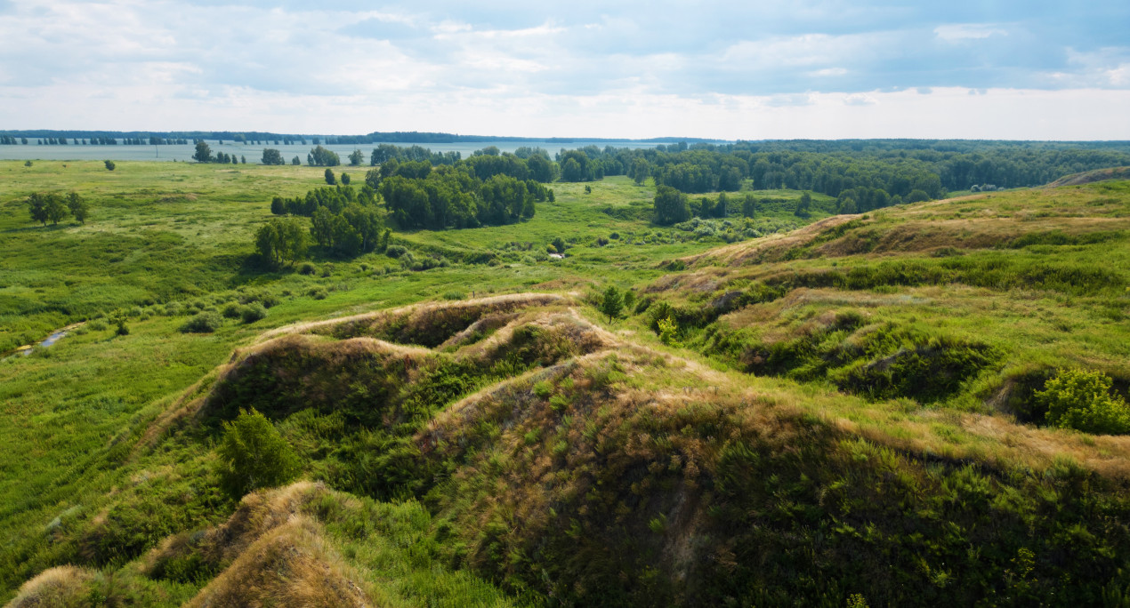 Остатки древних городищ недалеко от Кургана. Фото: 