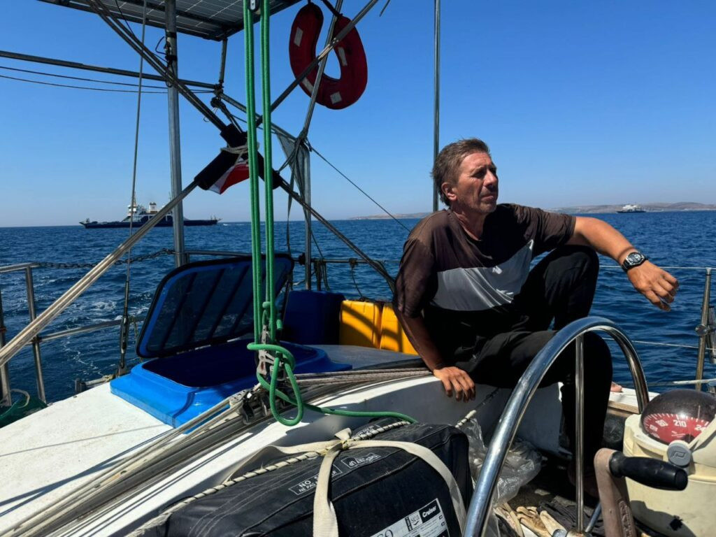 In the Dardanelles Strait. Captain of the expedition vessel Stanislav Berezkin. Photo: Denis Gorbushin
