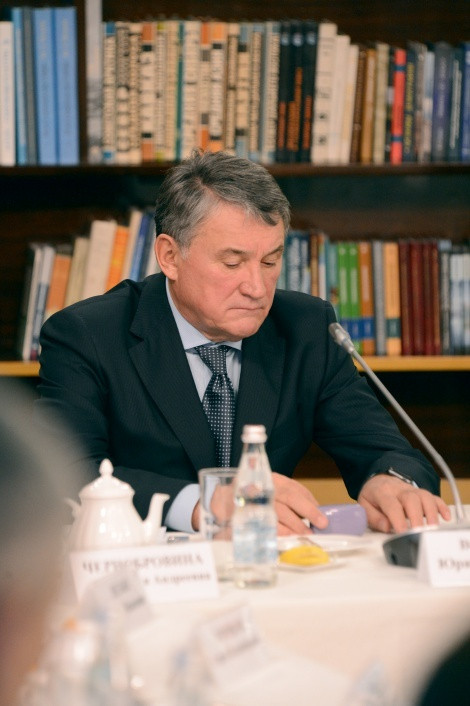 Yuri Vorobyov at the press-conference, dedicated to the II Festival of the Russian Geographical Society