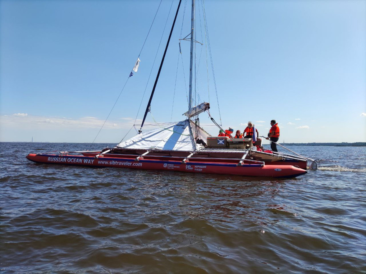After the start of the expedition in Kronstadt on July 1, 2021. Photo: press service of the Tomsk Regional Branch of the RGS