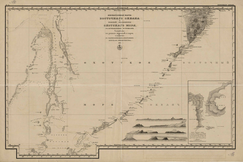 Карта Курил и Сахалина 1852 года. Сахалин указан как полуостров. Фото: wikipedia.org