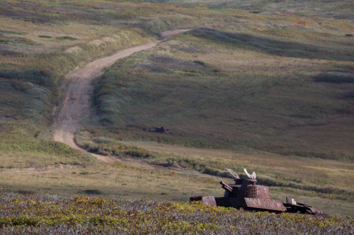 Подбитые советскими десантниками танки «Чи-Ха» на северных склонах высоты 165