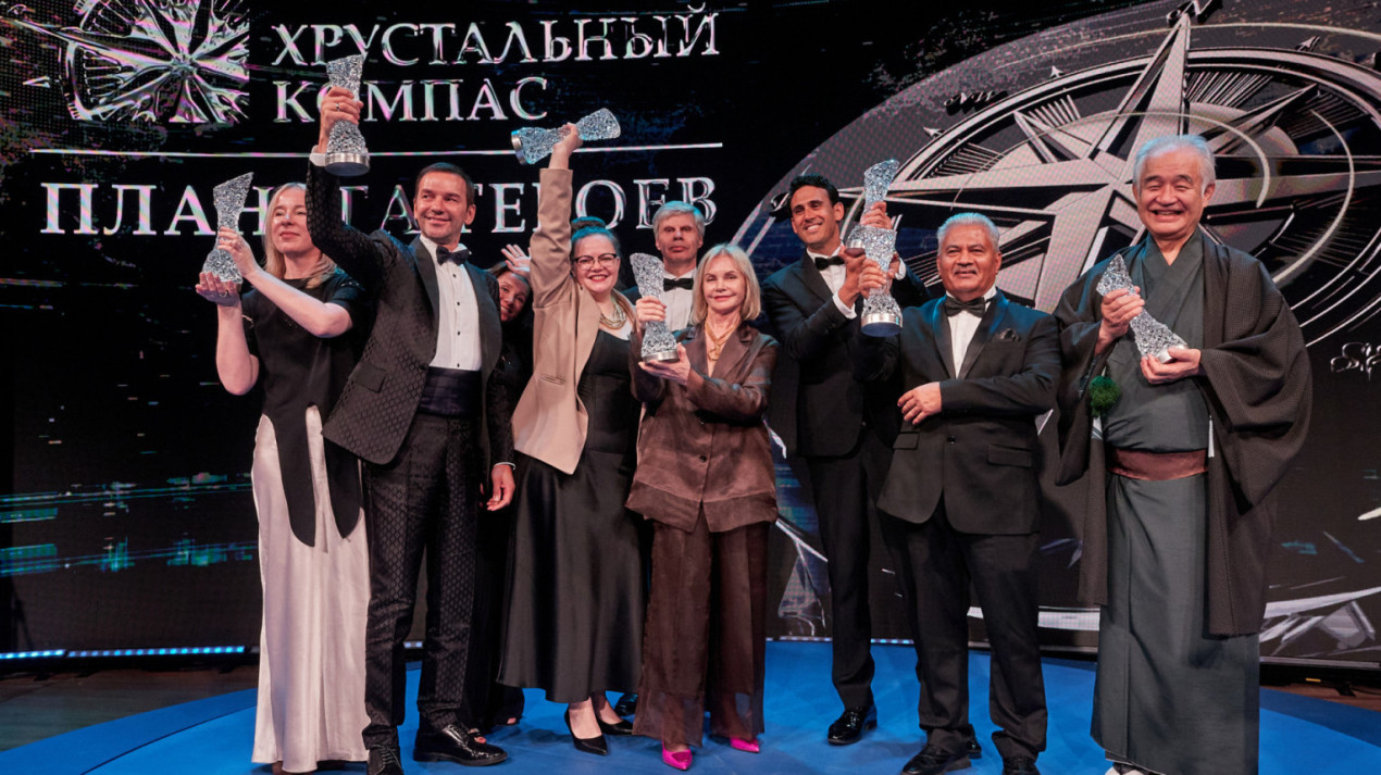 The winners of the Crystal Compass Award. Photo: Feliks Geller, Anna Zinovieva / Krasnodar Regional Branch of the RGS