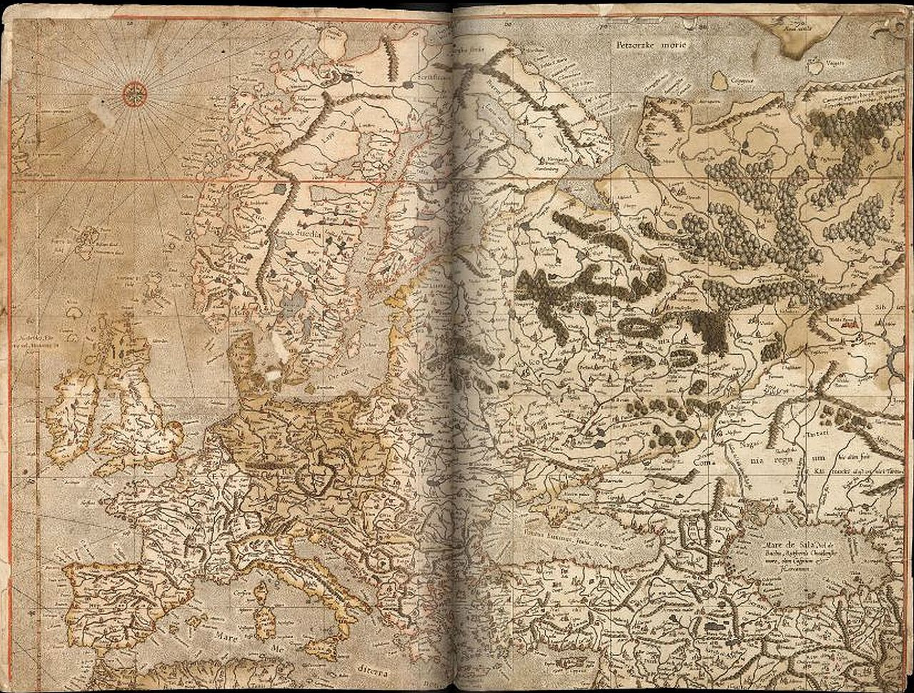 Карта Европы Меркатора, 1554 г. Источник: wikipedia.org