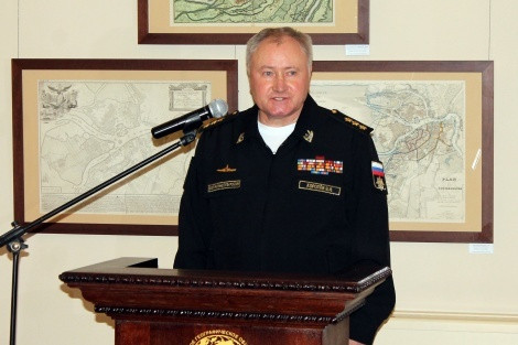 Commander-in-Chief of the Russian Navy Vladimir Korolev at the opening of the exhibition «The window to Europe.»  Photo by Tatyana Nikolaeva