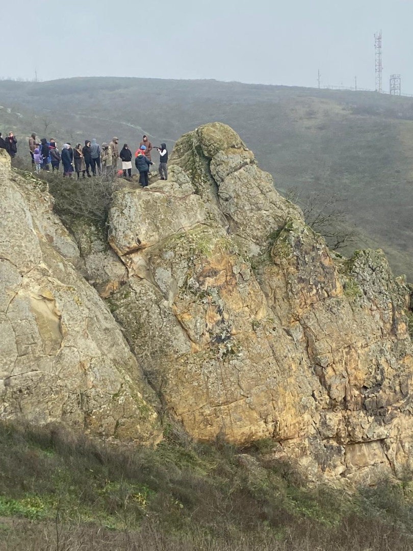 Participants of the Geographical Dictation at the "mountain" venue in Chechnya. Photo: Branch of the RGS in the Chechen Republic