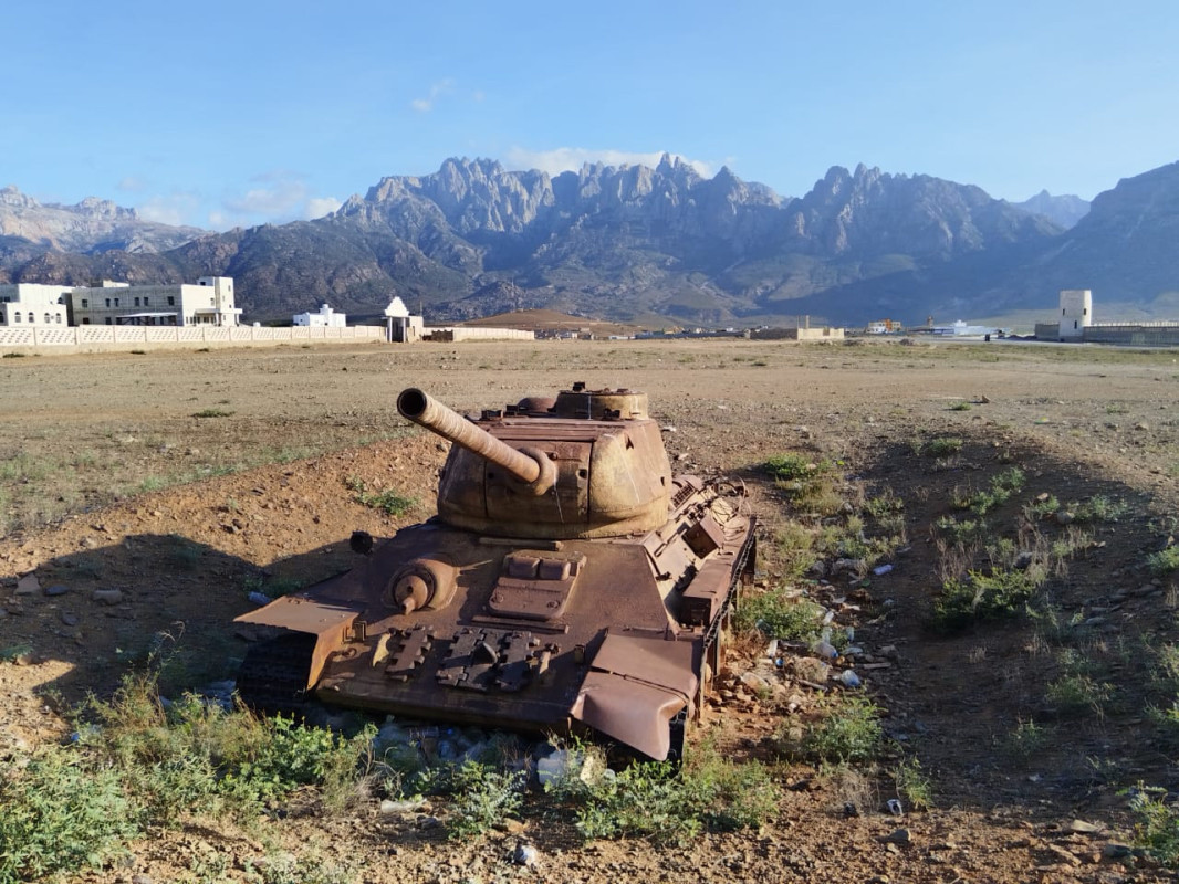 Abandoned tanks on Socotra Island. Photos of the expedition participants