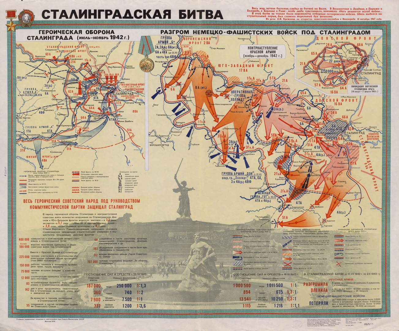Карта Сталинградской битвы. Фото: Картографический фонд РГО