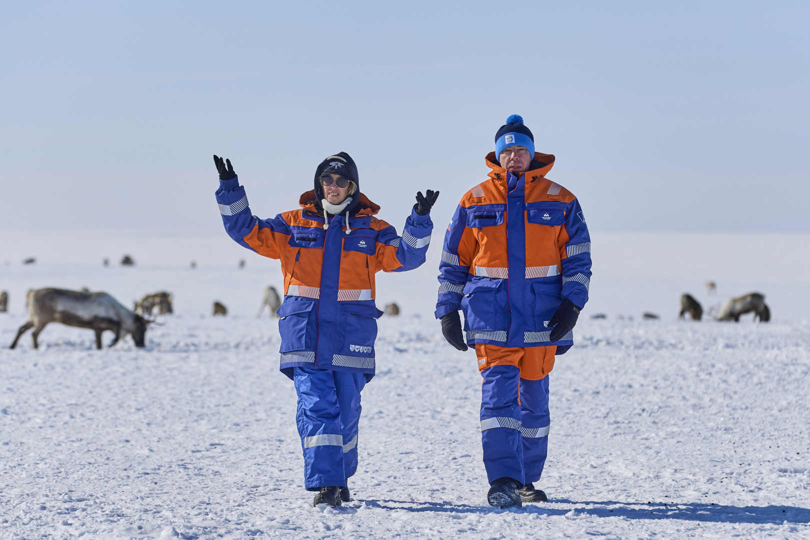 The delegation of the RGS at the reindeer herders' camp. Photo: Sergei Polyukhov