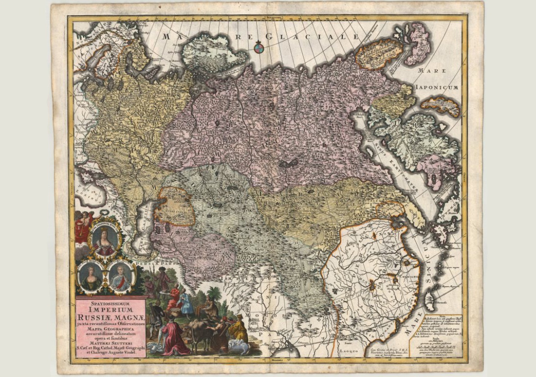 Маттеус Зойтер. Географическая карта Российской Империи. Около 1738 года