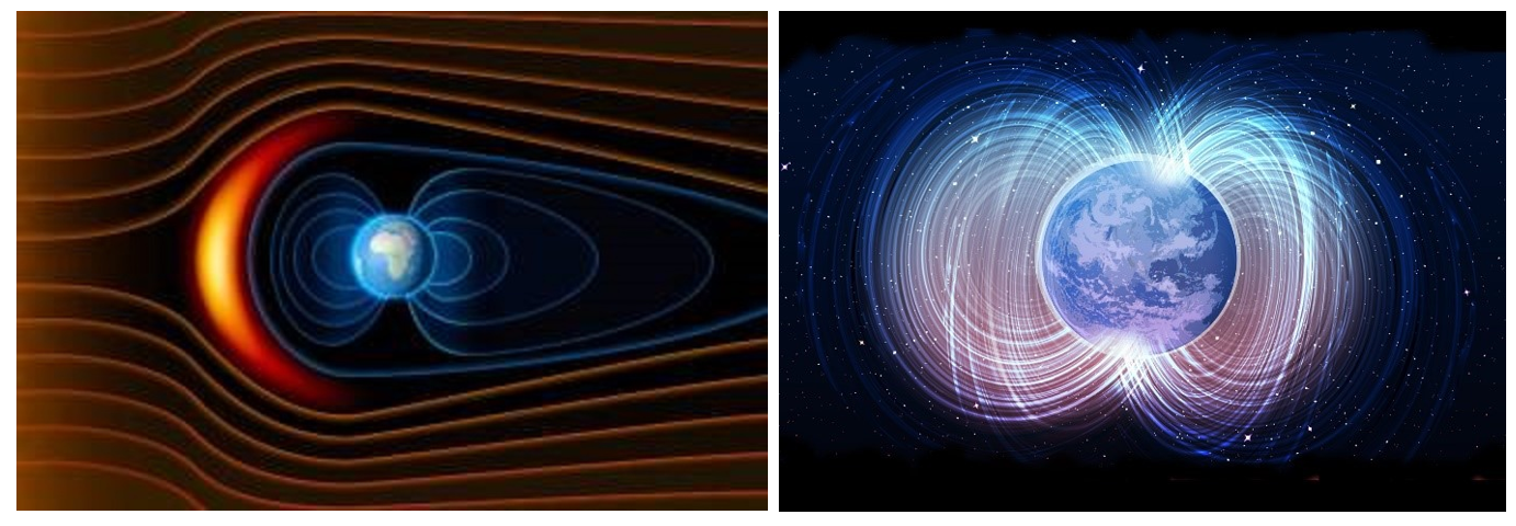 Рис. 1. Межпланетное МПЗ (слева) и главное МПЗ (справа). Изображение предоставлено участниками экспедиции