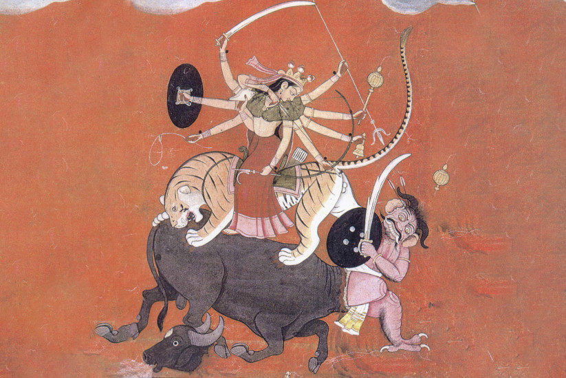 Goddess Durga riding a tiger. Photo: https://ru.wikipedia.org