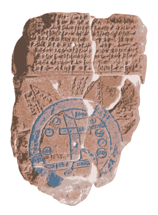 Вавилонская карта мира. Фото: Британский музей, номер в каталоге - 92687, https://www.britishmuseum.org/