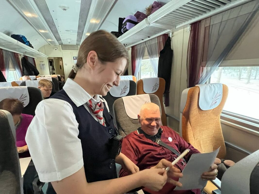 The Geographical Dictation on the “Steppe Express” train in the Altai Territory. Photo: OAO "Russian Railways"