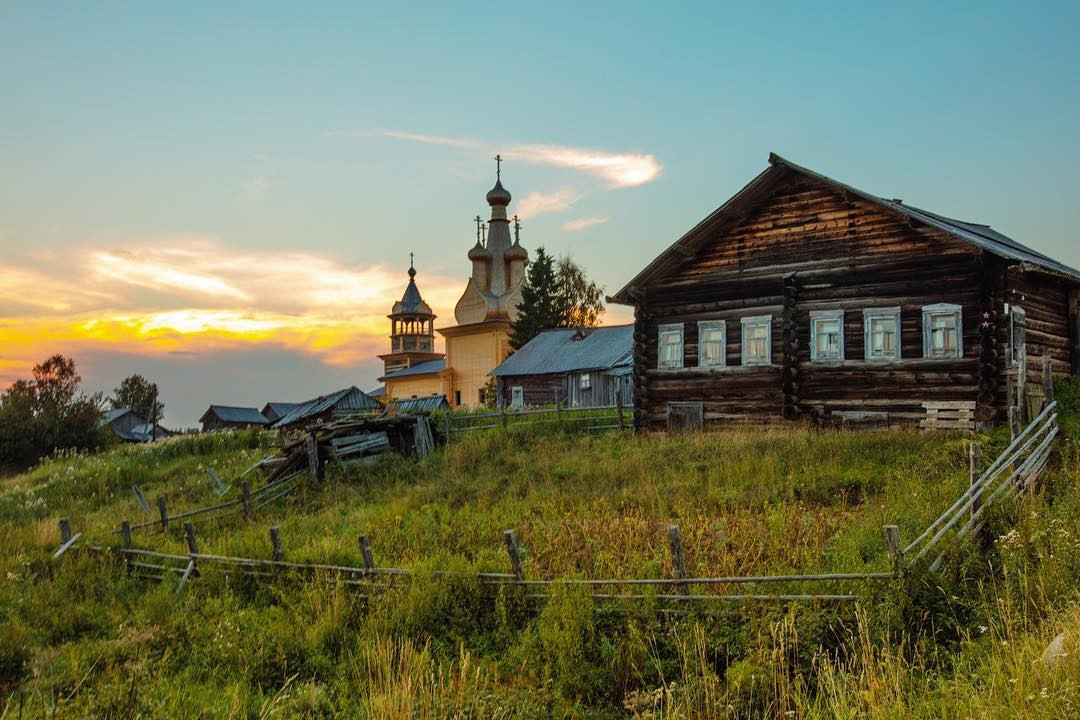 Деревянный храм деревни Кимжа. Фото: vk.com/golubino_park