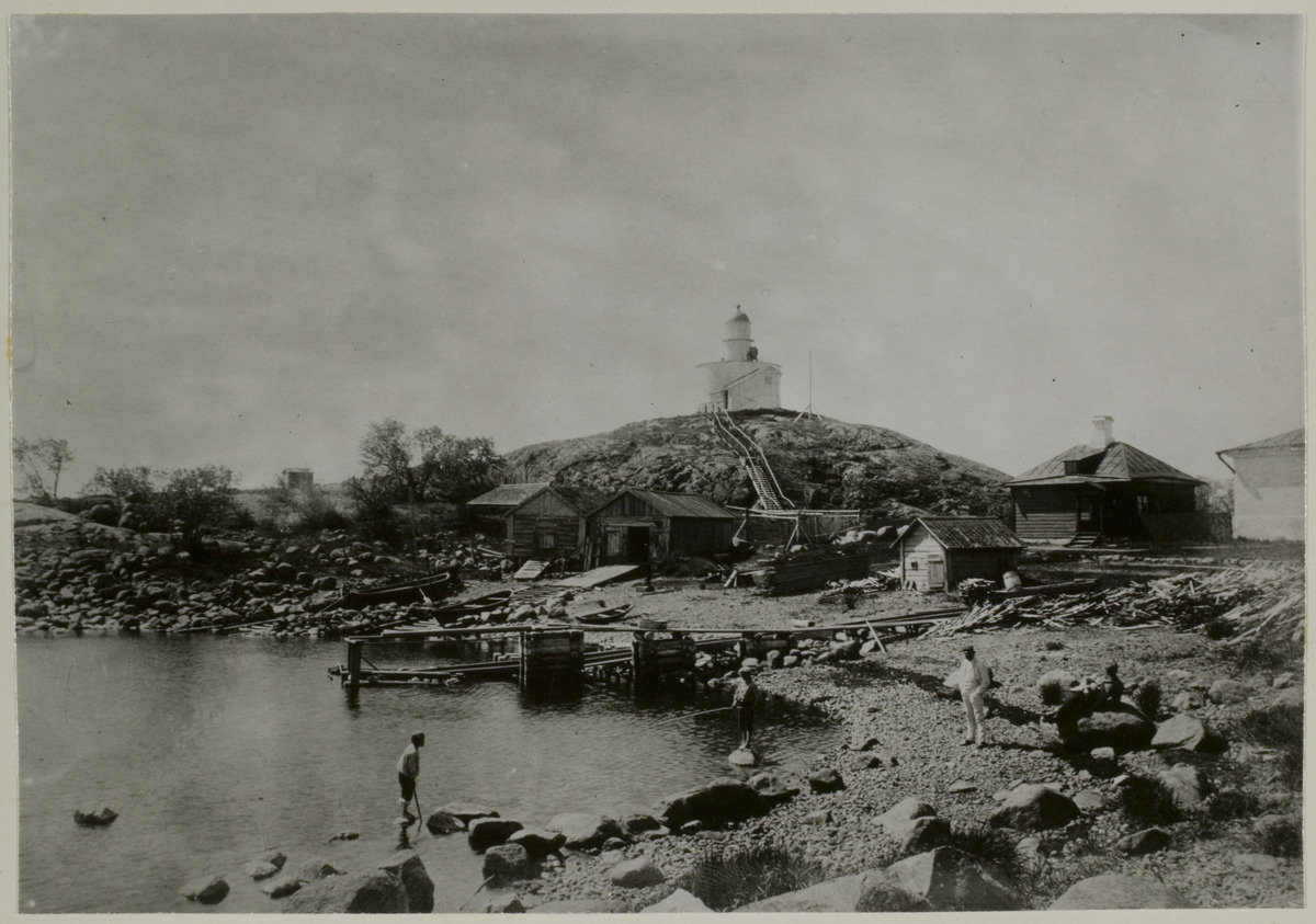 Остров Соммерс в 1908 году. Вид на маяк. Фото: finna.fi/Александр Садовников