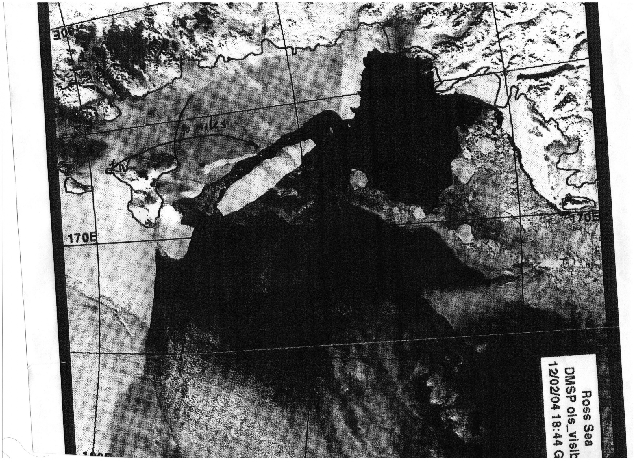 Спутниковый снимок айсберга. Фото из архива Константина Зайцева