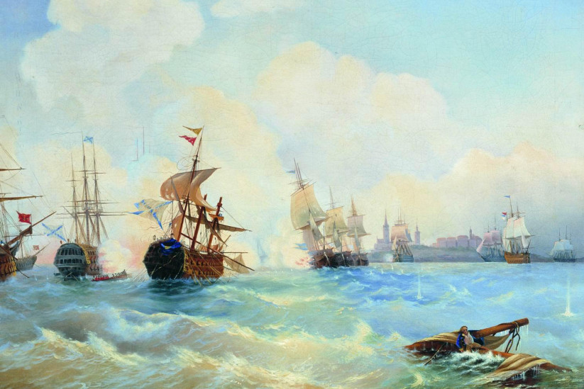 Морское сражение при Ревеле, Айвазовский. Фото: https://ru.wikipedia.org