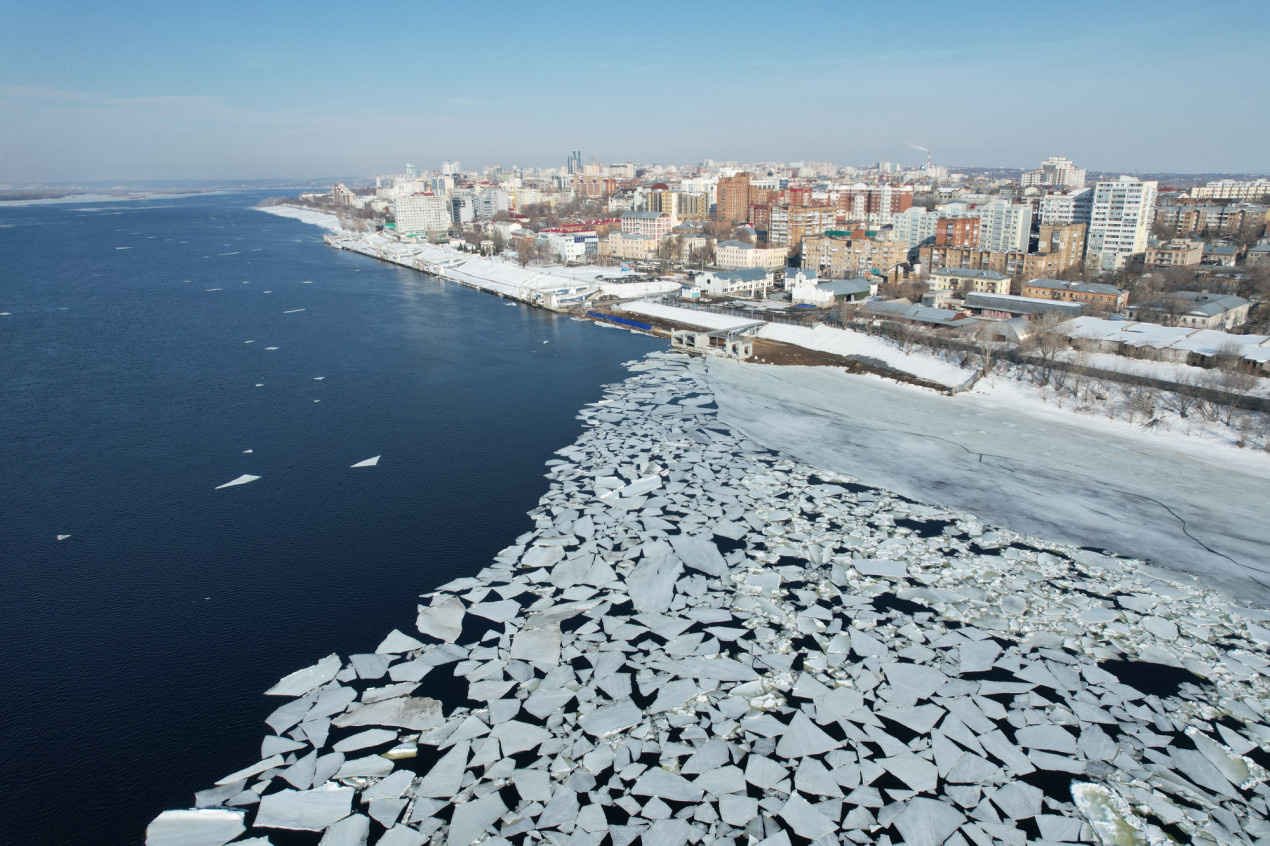 Ледоход на реке Волге, близ Самары. Фото: Сергей Бобин, участник фотоконкурса «Самая красивая страна» 