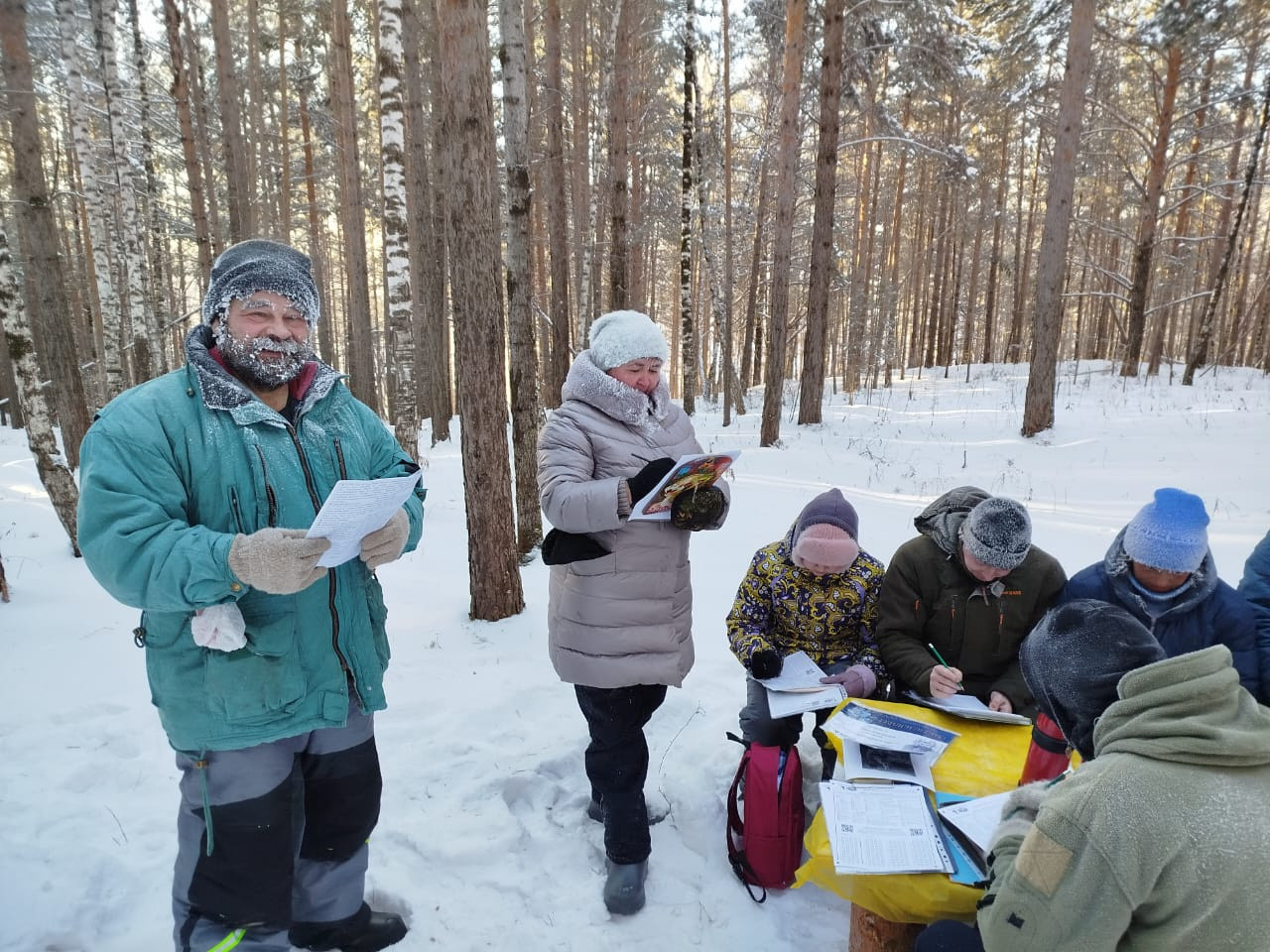 In Achinsk, the Geographical Dictation was taken in the cold at -33 ° C. Photo: Natalia Moskalonova / Krasnoyarsk Regional Branch of the RGS