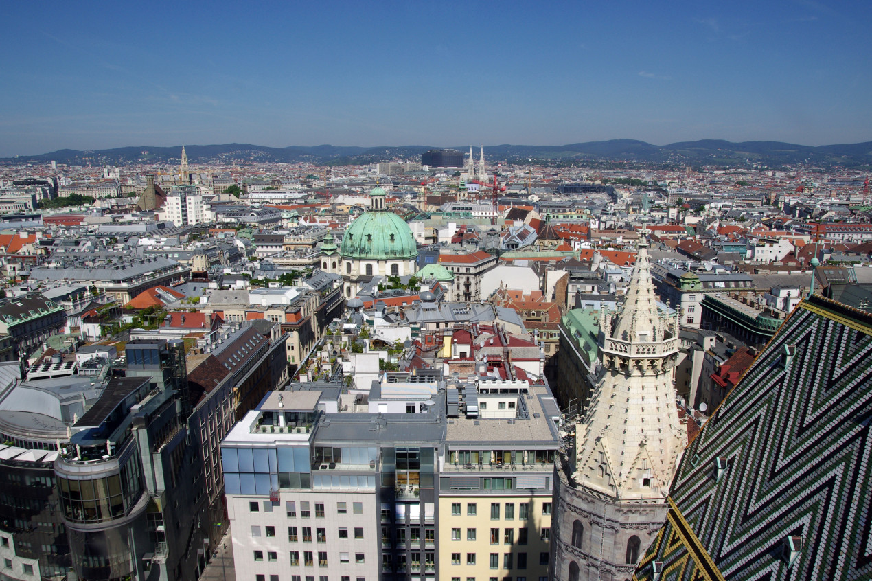 View of Vienna from St. Stephen's Cathedral. Photo: Jakub Halun, Wikipedia.org