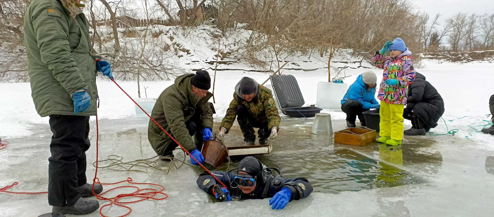 Подъем на поверхность. Фото предоставлено участниками экспедиции