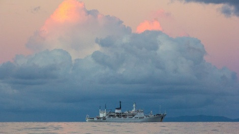 The oceanographic research vessel