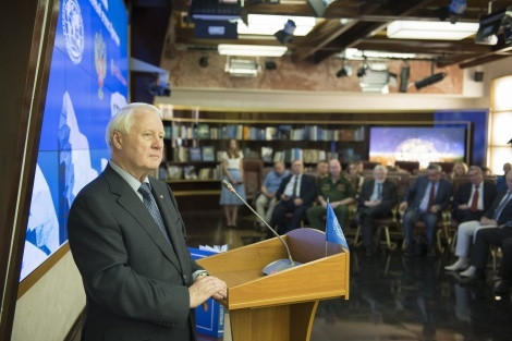 The First Vice-President of the Russian Geographical Society Nikolay Kasimov, the editor-in-chief of the Atlas. Photo by the press-service of the RGS