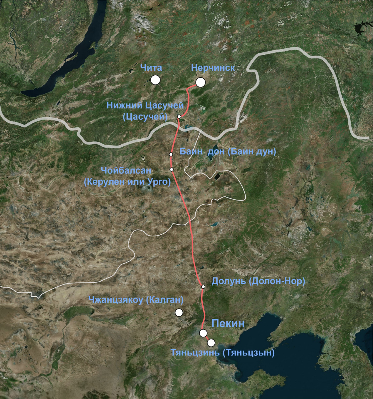 The route of a private expedition from Nerchinsk to Eastern Mongolia and China
