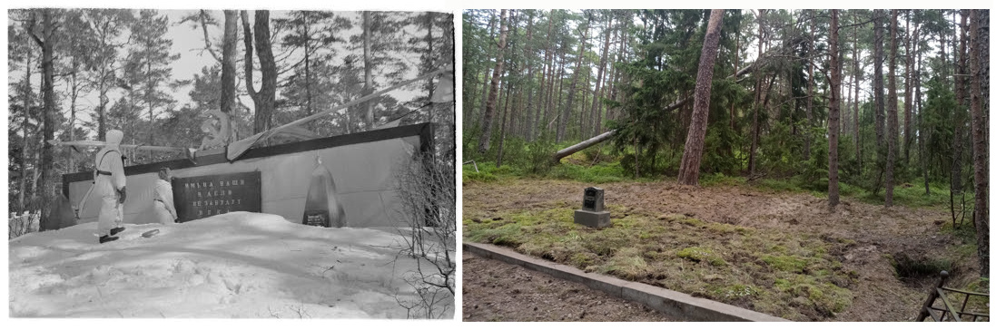 Слева: фото из Финского военного фотоархива, март, 1942 год. Справа: это же место в наше время. Фото предоставлено участниками экспедиции