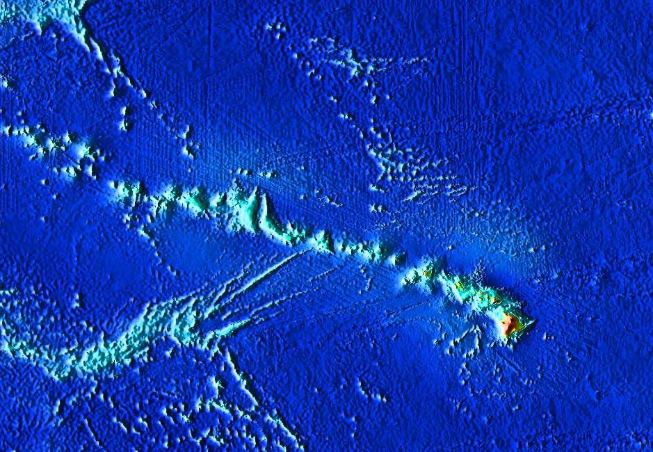 Гавайский хребет и горы Музыкантов в Тихом океане. Фото: wikipedia.org