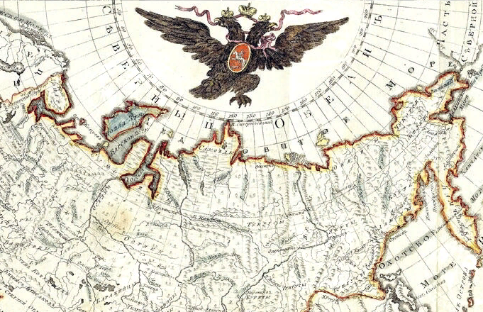 Фрагмент карты Российской империи, 1792 г. Фото с Геопортала РГО