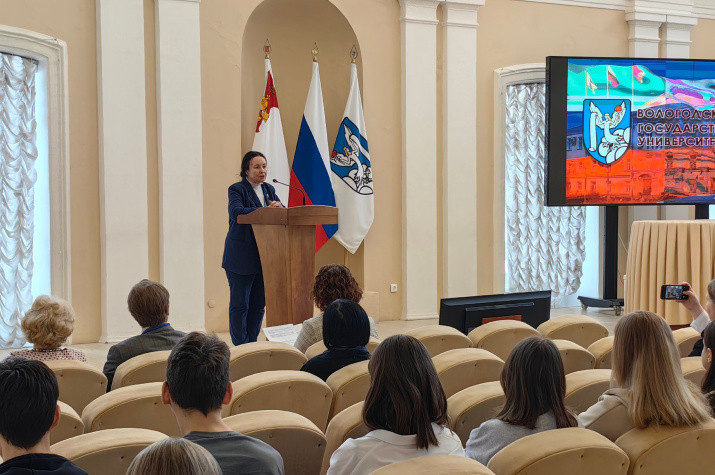 Председатель Вологодского областного отделения РГО Надежда Максутова на открытии конференции. Фото: Александр Алпатов / Вологодское областное отделение РГО