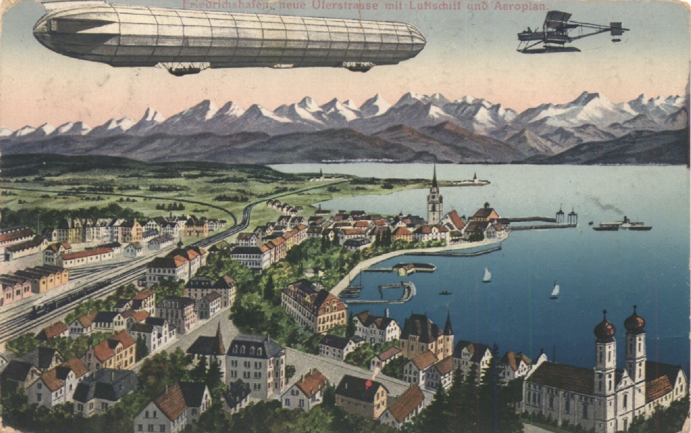Как и век назад, дирижабли сегодня способны удивить человечество. Почтовая открытка 1916 года. Фото: wikipedia.org