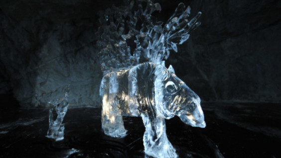 The Underground Festival of Ice Sculpture Was Held In the Mountain Park "Ruskeala"