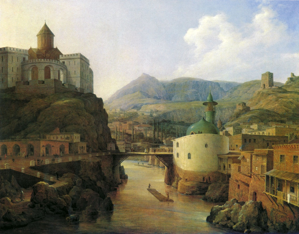 Метехский замок и шиитская мечеть на картине Н.Г.Чернецова. Тифлис. Фото: wikipedia.org